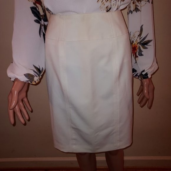 Vintage Worthing Polar Bear Cream Pencil Skirt Fully Lined Size 4 NWT - Picture 1 of 4